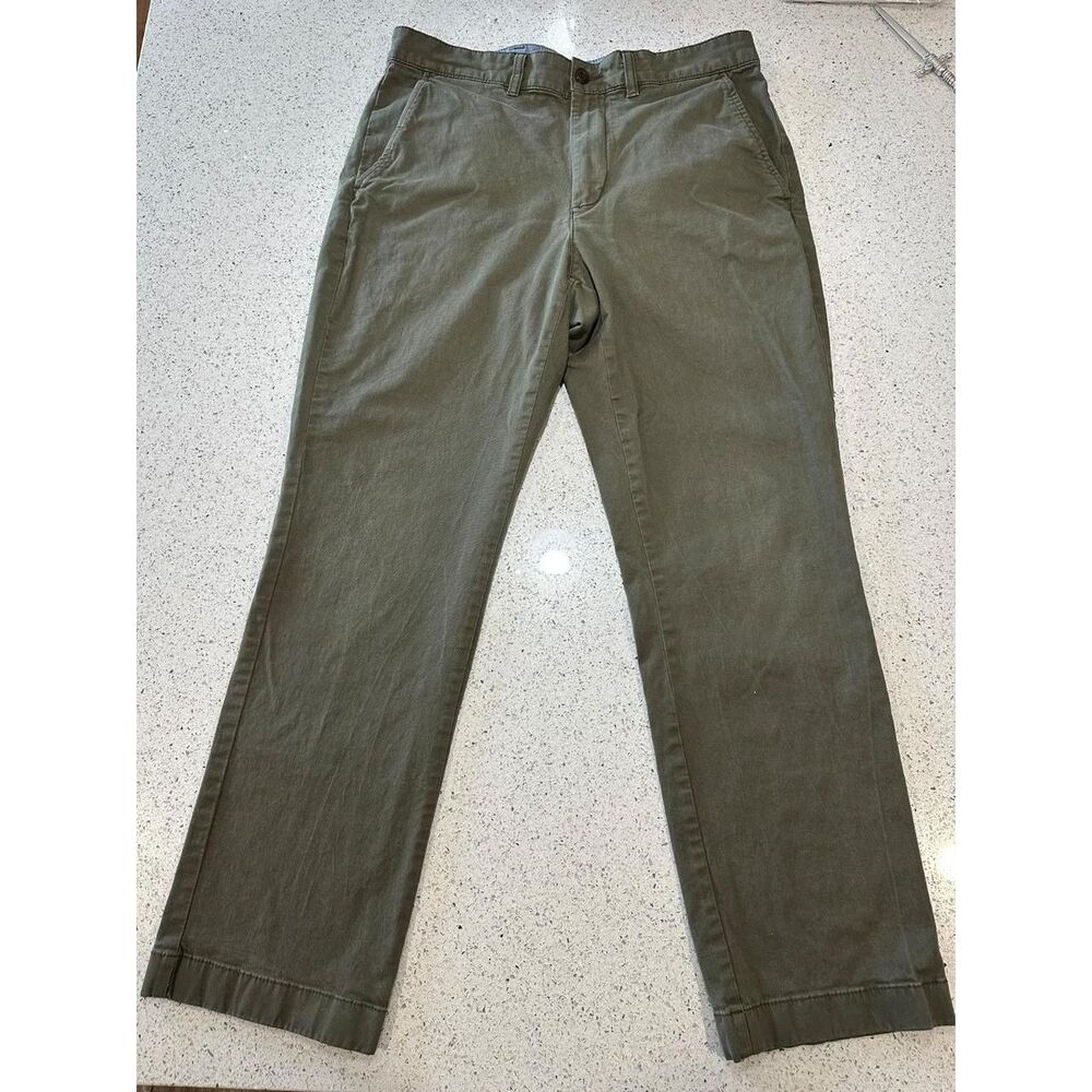 L.L. Bean Pants Mens 33x29 Green Lakewashed Stretch Khakis Straight 503736